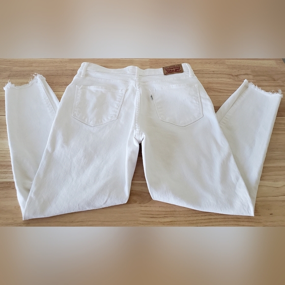 Levi's 721 Jeans Women's Size 30 High-rise Skinny Ankle Distressed White Denim - Picture 14 of 15